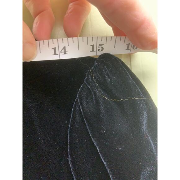 Vintage Jessica McClintock Black Velvet Green Raw Silk Gown w/ Tule Slip Size 4 - Picture 10 of 12